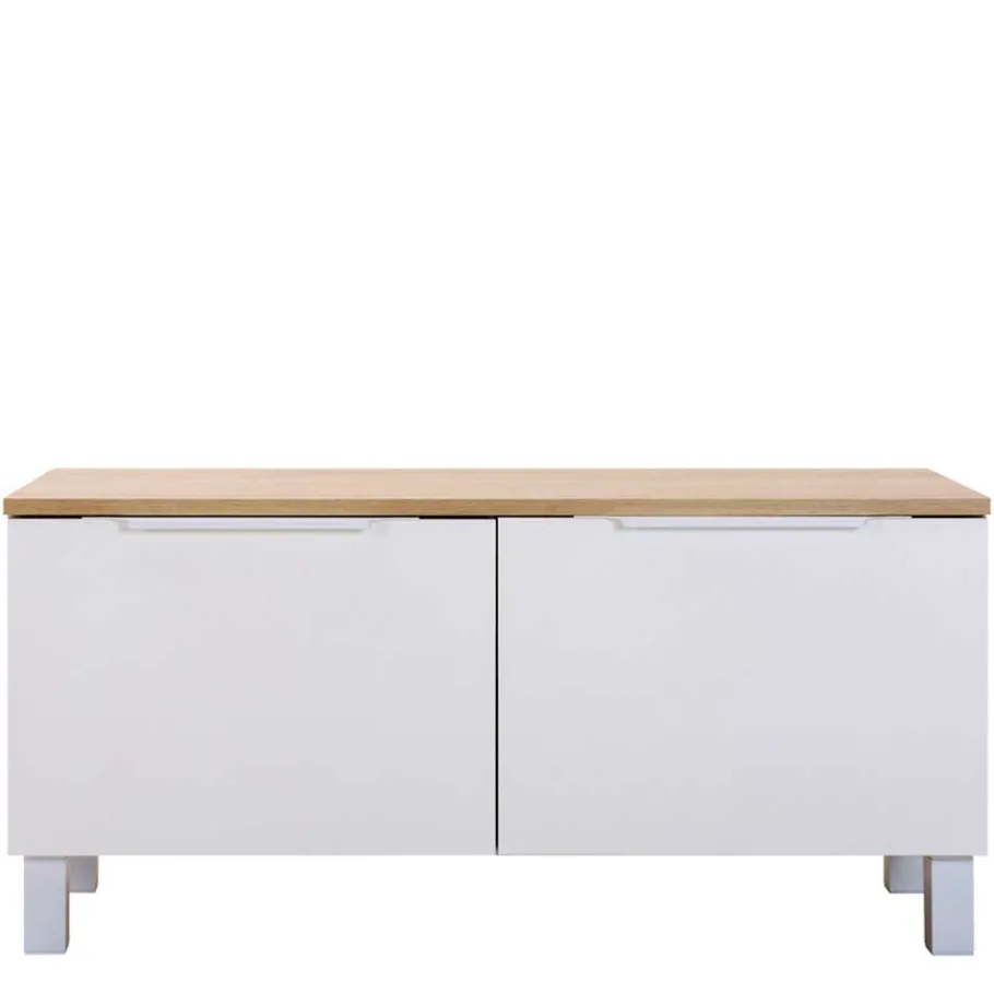 Online Wohnen 93x44x35 Kleiner TV Unterschrank in Weiß - Astrid