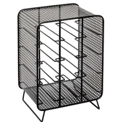 Outlet Wohnen 30x46x24 Kleines Flaschenregal in Schwarz - Selvas