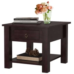 Clearance Wohnen 50x45x50 Kolonialstil Couchtisch in Dunkelbraun - Celestonia