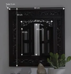Outlet Wohnen 80x90x5 Kolonialstil Spiegel mit zwei Türen - Islando