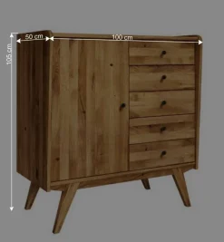 Sale Wohnen 100x105x50 Kombi Kommode im modernen Retro Look - Hardus