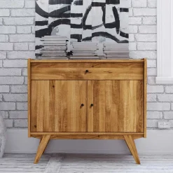 New Wohnen 100x90x50 Kombi-Kommode aus Wildeiche Holz - Hardus