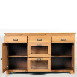 Hot Wohnen 145x84x40 Kommode aus Holz mit Glas - Arendu
