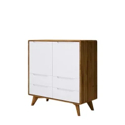 Sale Wohnen 90x92x40 Kommode in Weiß & Wildeiche - Diesta
