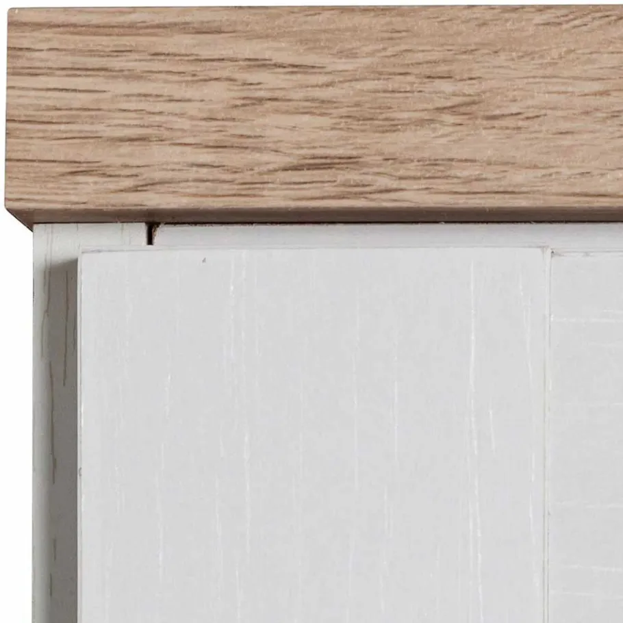 Discount Wohnen 120x80x35 Kommode in Weiß mit Sonoma Eiche - Nudion I