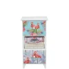 Wohnen 30x58x30 Kommode mit Flamingo Stoff - Gracelino