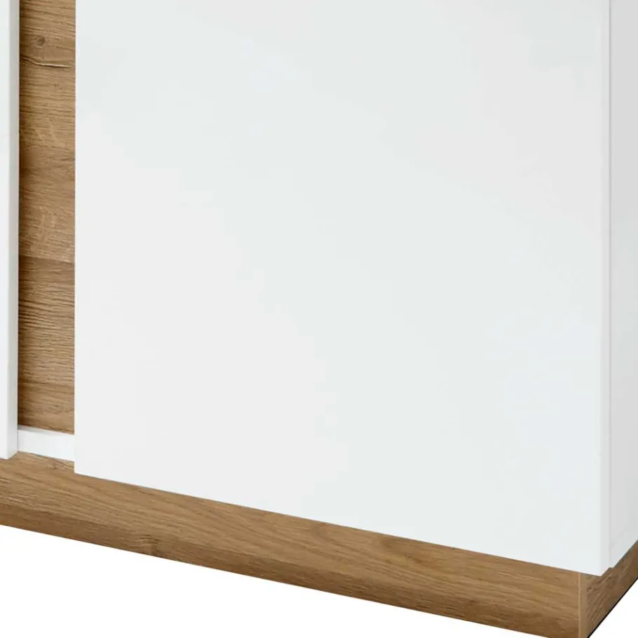 Discount Wohnen 138x91x40 Kommode mit Glas 3-türig - Myrda