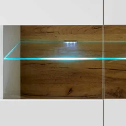 Discount Wohnen 138x91x40 Kommode mit Glas 3-türig - Myrda