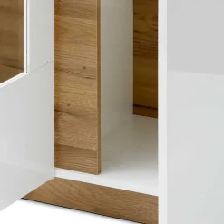 Discount Wohnen 138x91x40 Kommode mit Glas 3-türig - Myrda