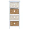 Outlet Wohnen 30x73x25 Kommode mit vier Körben in Weiß - Udolph