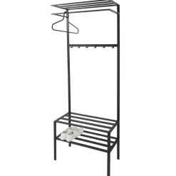Online Wohnen 70x178x29 Kompaktgarderobe aus Stahl in Schwarz - Cellja