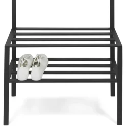 Online Wohnen 70x178x29 Kompaktgarderobe aus Stahl in Schwarz - Cellja