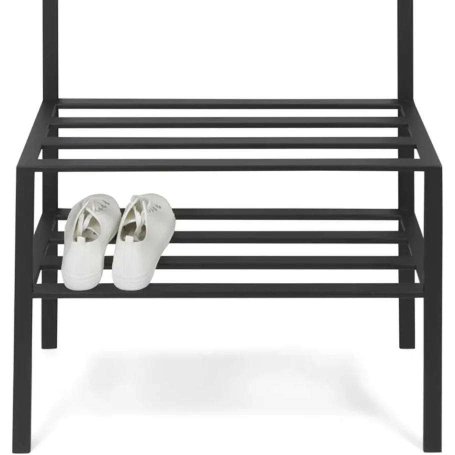 Online Wohnen 70x178x29 Kompaktgarderobe aus Stahl in Schwarz - Cellja