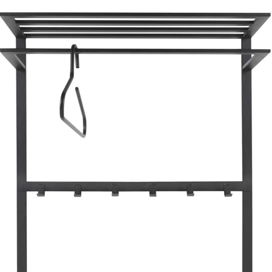 Online Wohnen 70x178x29 Kompaktgarderobe aus Stahl in Schwarz - Cellja