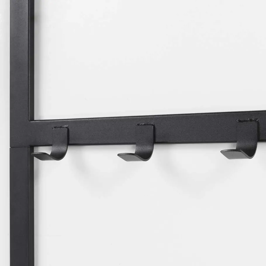 Online Wohnen 70x178x29 Kompaktgarderobe aus Stahl in Schwarz - Cellja