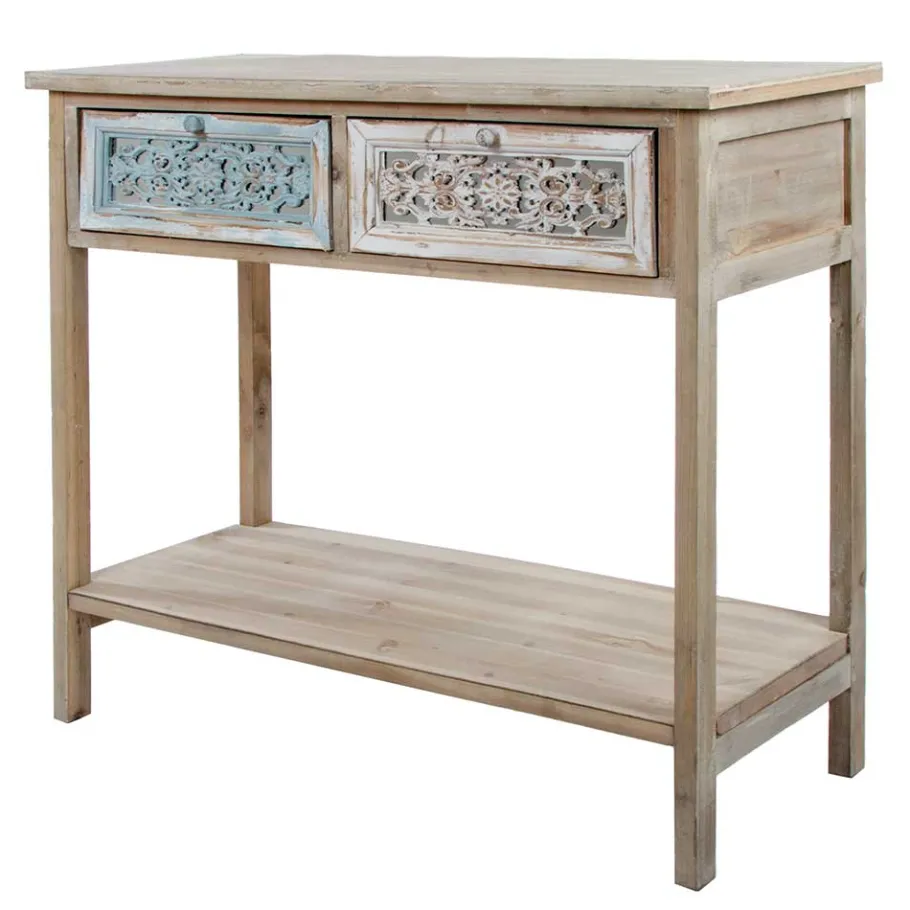 Outlet Wohnen 85x77x37 Konsolentisch im Shabby Chic aus Tanne - Pontecuna