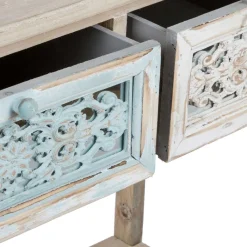 Outlet Wohnen 85x77x37 Konsolentisch im Shabby Chic aus Tanne - Pontecuna