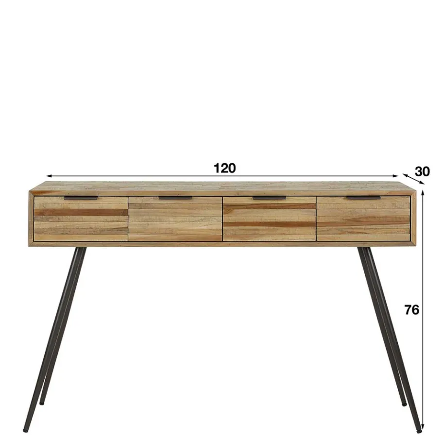 Hot Wohnen 120x73x30 Konsolentisch mit vier Schubladen - Fire