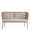 Discount Wohnen 135x80x65 Kordelgeflecht Sofa mit Sitzpolster - Membres