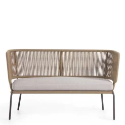 Discount Wohnen 135x80x65 Kordelgeflecht Sofa mit Sitzpolster - Membres