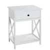 New Wohnen 46x60x35 Landhaus Beistelltisch mit Schublade - Liv