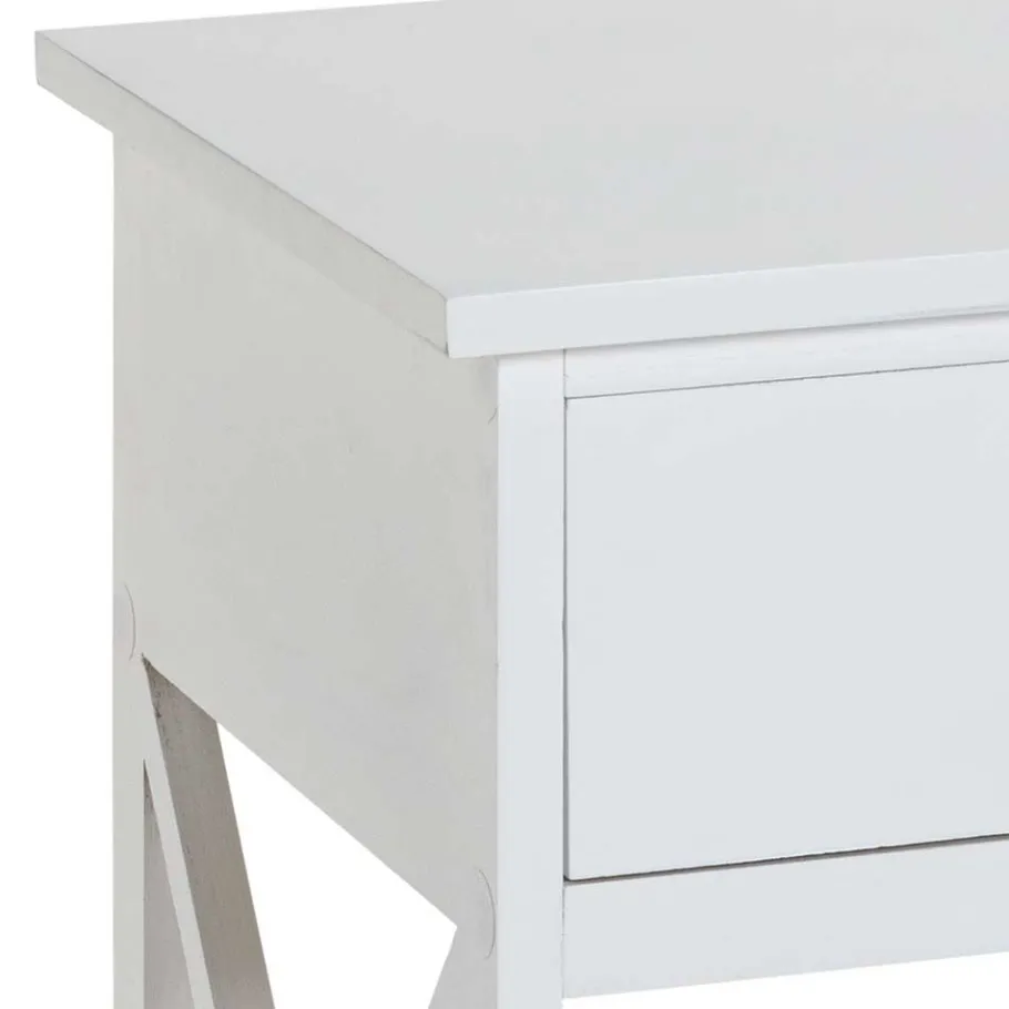 New Wohnen 46x60x35 Landhaus Beistelltisch mit Schublade - Liv
