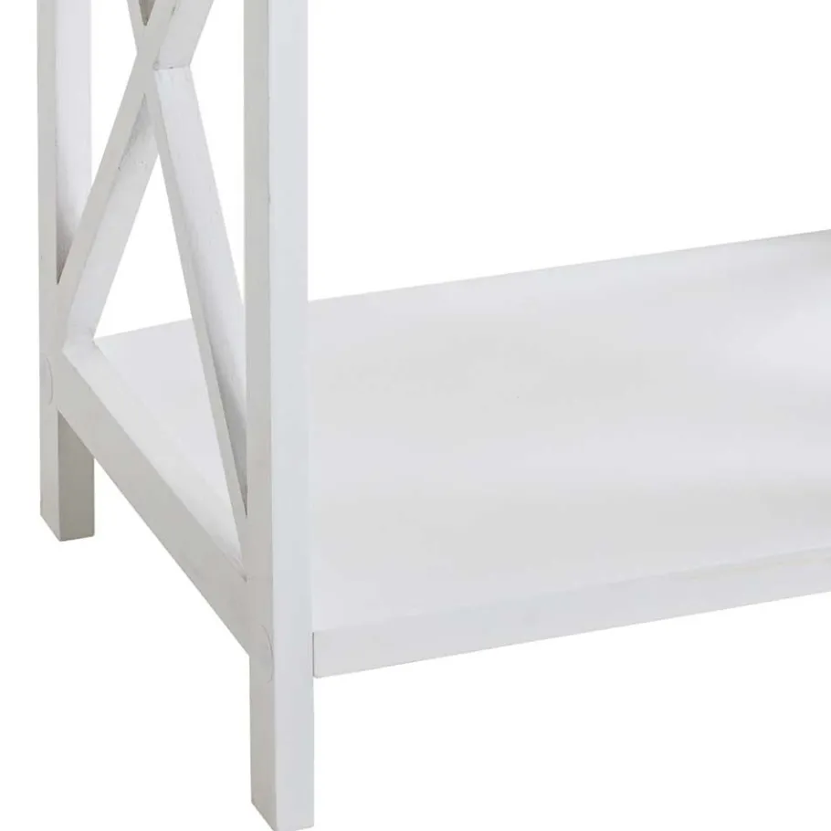 New Wohnen 46x60x35 Landhaus Beistelltisch mit Schublade - Liv