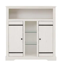 Hot Wohnen 120x130x35 Landhaus Highboard in Weiß - Manduza