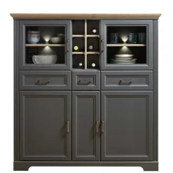 Clearance Wohnen 143x150x42 Landhaus Highboard mit Flaschen Regal - Thumbs