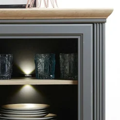 Clearance Wohnen 143x150x42 Landhaus Highboard mit Flaschen Regal - Thumbs