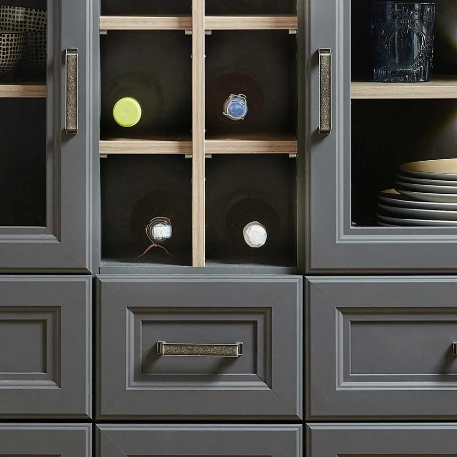 Clearance Wohnen 143x150x42 Landhaus Highboard mit Flaschen Regal - Thumbs