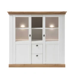 Outlet Wohnen 148x139x44 Landhaus Highboard zweifarbig - Diatara