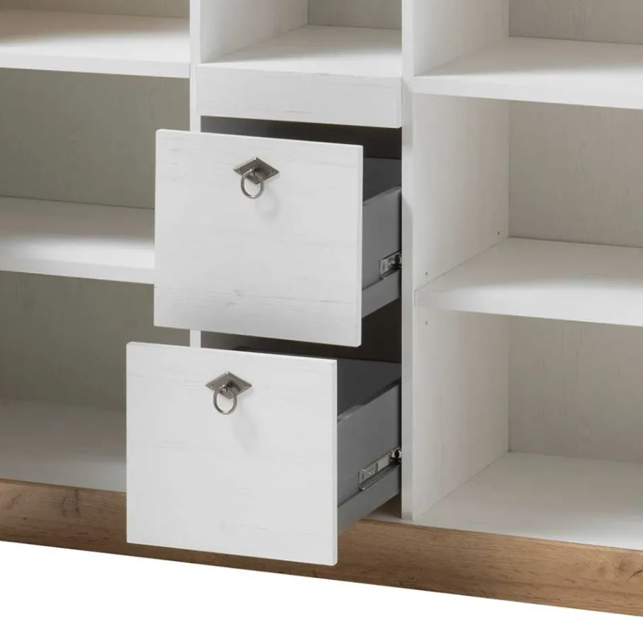 Outlet Wohnen 148x139x44 Landhaus Highboard zweifarbig - Diatara