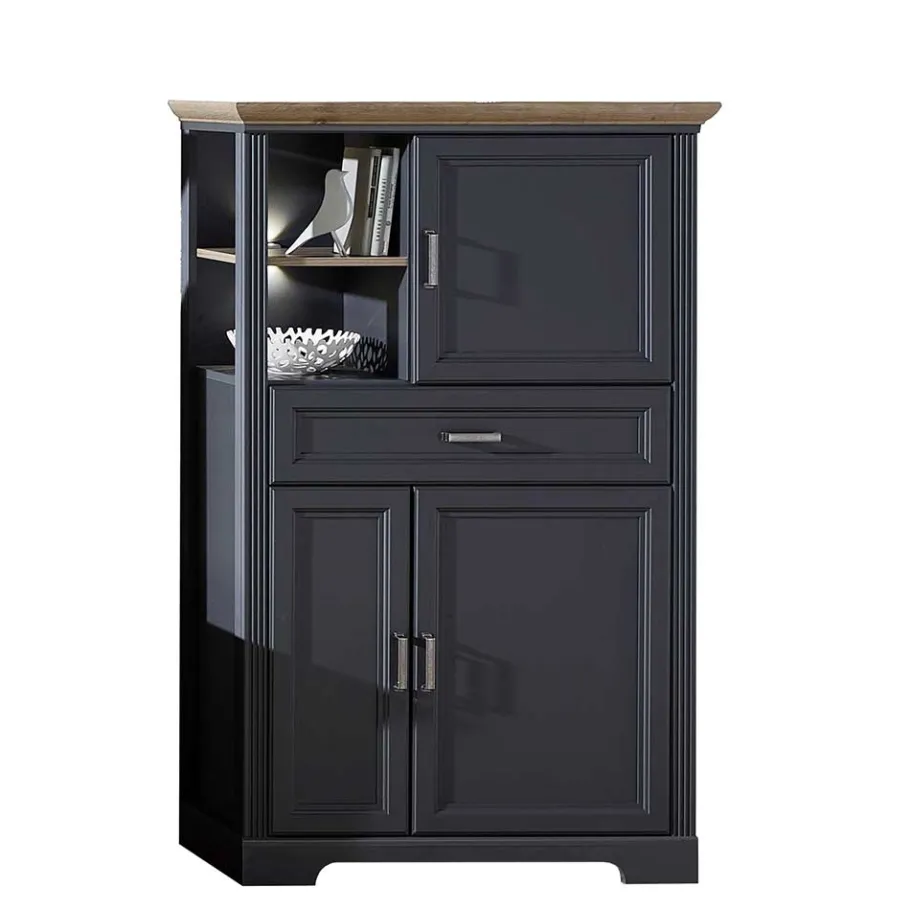 Outlet Wohnen 93x150x42 Landhaus Hochkommode mit LED - Thumbs