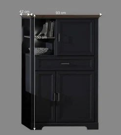 Outlet Wohnen 93x150x42 Landhaus Hochkommode mit LED - Thumbs