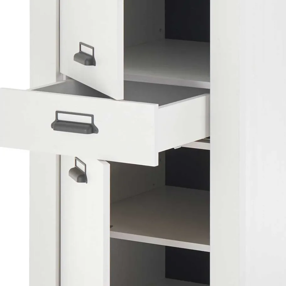 Best Wohnen 62x201x64 Landhaus Küchenschrank in Weiß - Eture