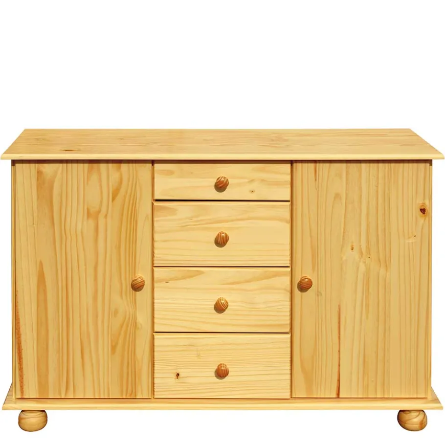 Clearance Wohnen 119x81x38 Landhaus Kombi Kommode mit Kugelfüßen - Kascanu