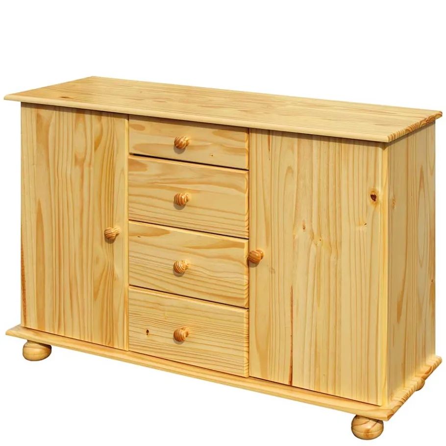 Clearance Wohnen 119x81x38 Landhaus Kombi Kommode mit Kugelfüßen - Kascanu