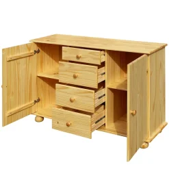 Clearance Wohnen 119x81x38 Landhaus Kombi Kommode mit Kugelfüßen - Kascanu