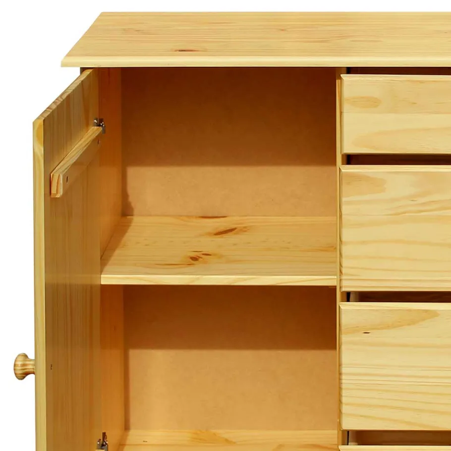 Clearance Wohnen 119x81x38 Landhaus Kombi Kommode mit Kugelfüßen - Kascanu