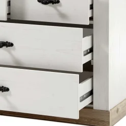 Clearance Wohnen 107x84x45 Landhaus Kommode mit 4 Schubladen - Nedita