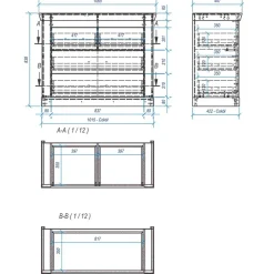 Clearance Wohnen 107x84x45 Landhaus Kommode mit 4 Schubladen - Nedita