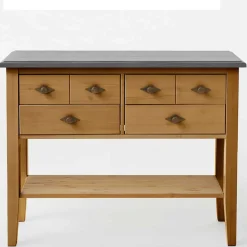 Outlet Wohnen 102x79x35 Landhaus Kommode Tisch mit vier Schubladen - Eshelas