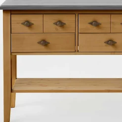 Outlet Wohnen 102x79x35 Landhaus Kommode Tisch mit vier Schubladen - Eshelas