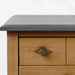 Outlet Wohnen 102x79x35 Landhaus Kommode Tisch mit vier Schubladen - Eshelas