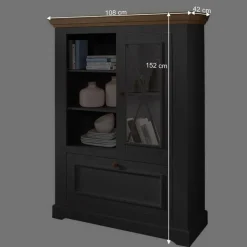 Wohnen 108x152x42 Landhaus Schrank in Grau - Ustricia