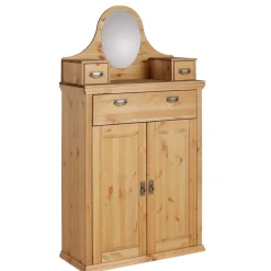 Best Wohnen 90x175x37 Landhaus Schrank mit Spiegel in Oval - Inhusa