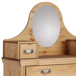 Best Wohnen 90x175x37 Landhaus Schrank mit Spiegel in Oval - Inhusa