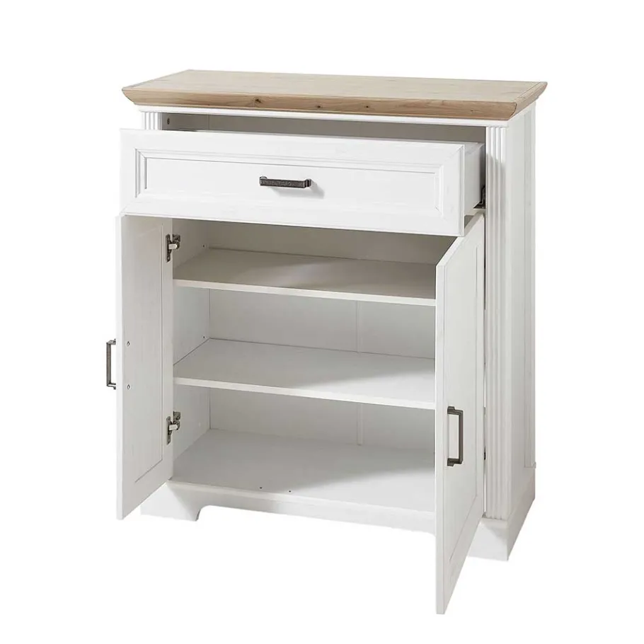 Best Wohnen 93x102x41 Landhaus Schuhschrank mit Schublade - Nurelcas