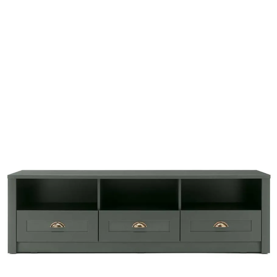 Outlet Wohnen 158x47x43 Landhaus TV Board in Dunkelgrün - Niestov